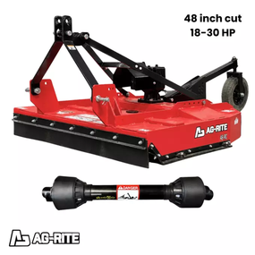 Ag-Rite Rotary Cutter for Tractors with PTO Shaft, Heavy-Duty Brush Hog with 6-Gauge Deck, Cuts 2-Inch Brush