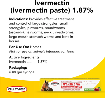 Ivermectin Paste Dewormer | Horse Dewormer for Worm & Bot Control | Single & Bulk